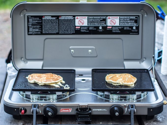 Pancakes on our camping stove